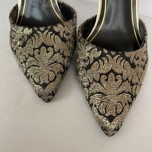 Parisian Gold Brocade High Heel Shoes by Caparros, Size 10B
